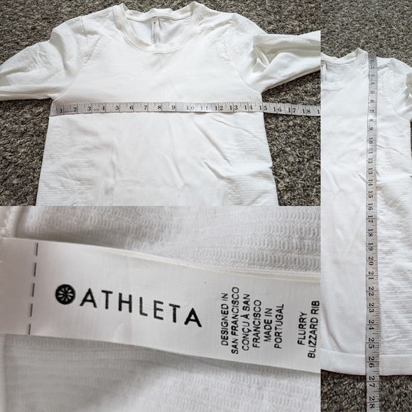 Athleta white Flurry Blizzard Rib long sleeve top S - Picture 7 of 9
